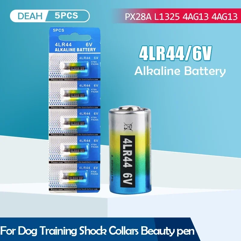 5PCS 6V 4LR44 Alkaline Battery for Dog Training Shock Collars Camera Beauty Pen for Alkaline Battery