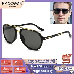 2022 Polarized Punk Round Sunglasses Men Uv400 High Quality Anti-Glare Driving Vintage Retro Big Frame Pilot Sun Glasses Oculos