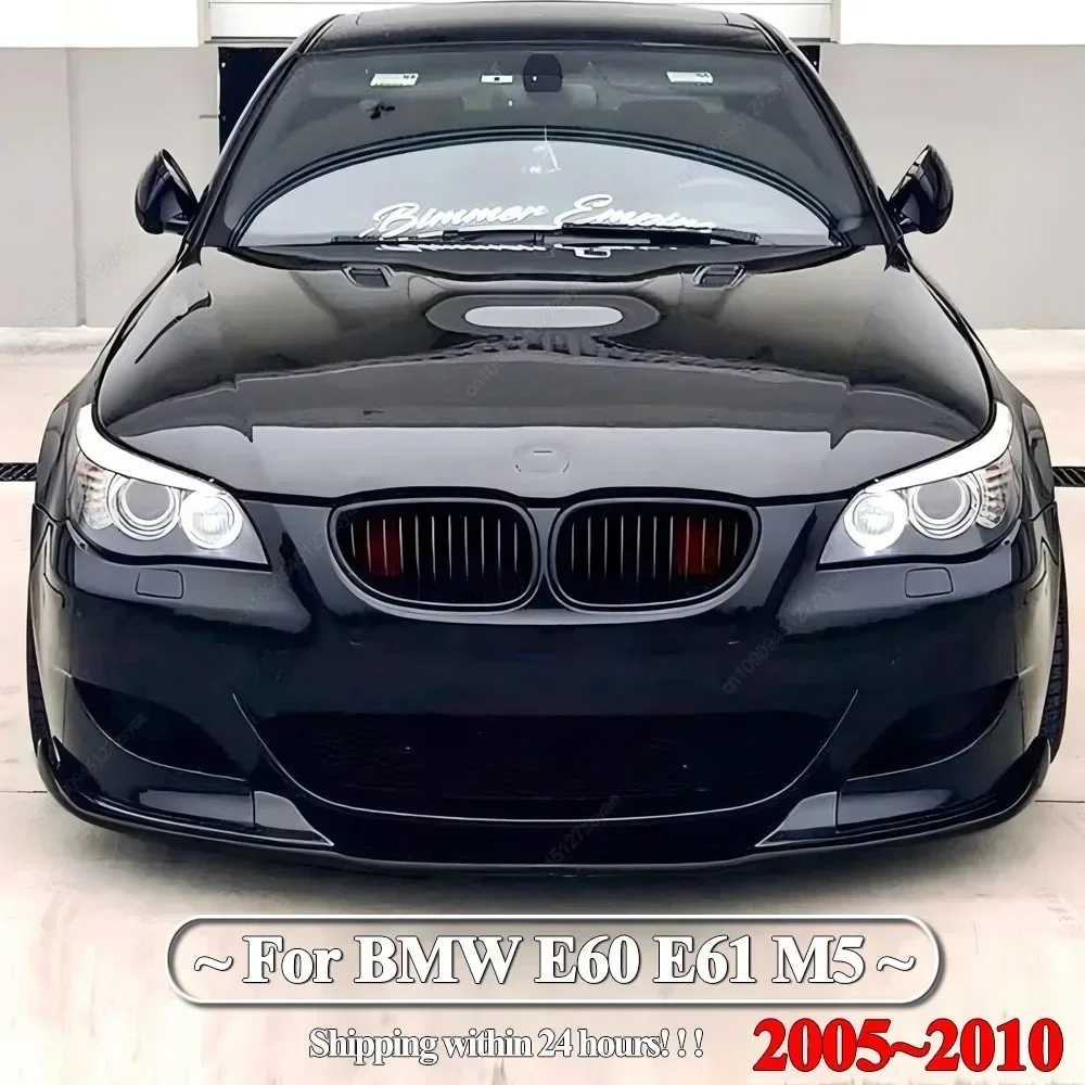 Front Bumper Splitter Lip Gloss Black Diffuser Spoiler Guard Bodykits For BMW 5 Series E60 E61 M5 2005 2006 2007 2008 2009 2010 car bumper spoiler bumper lip bumper lip decoration front bumper decoration front bumper cover