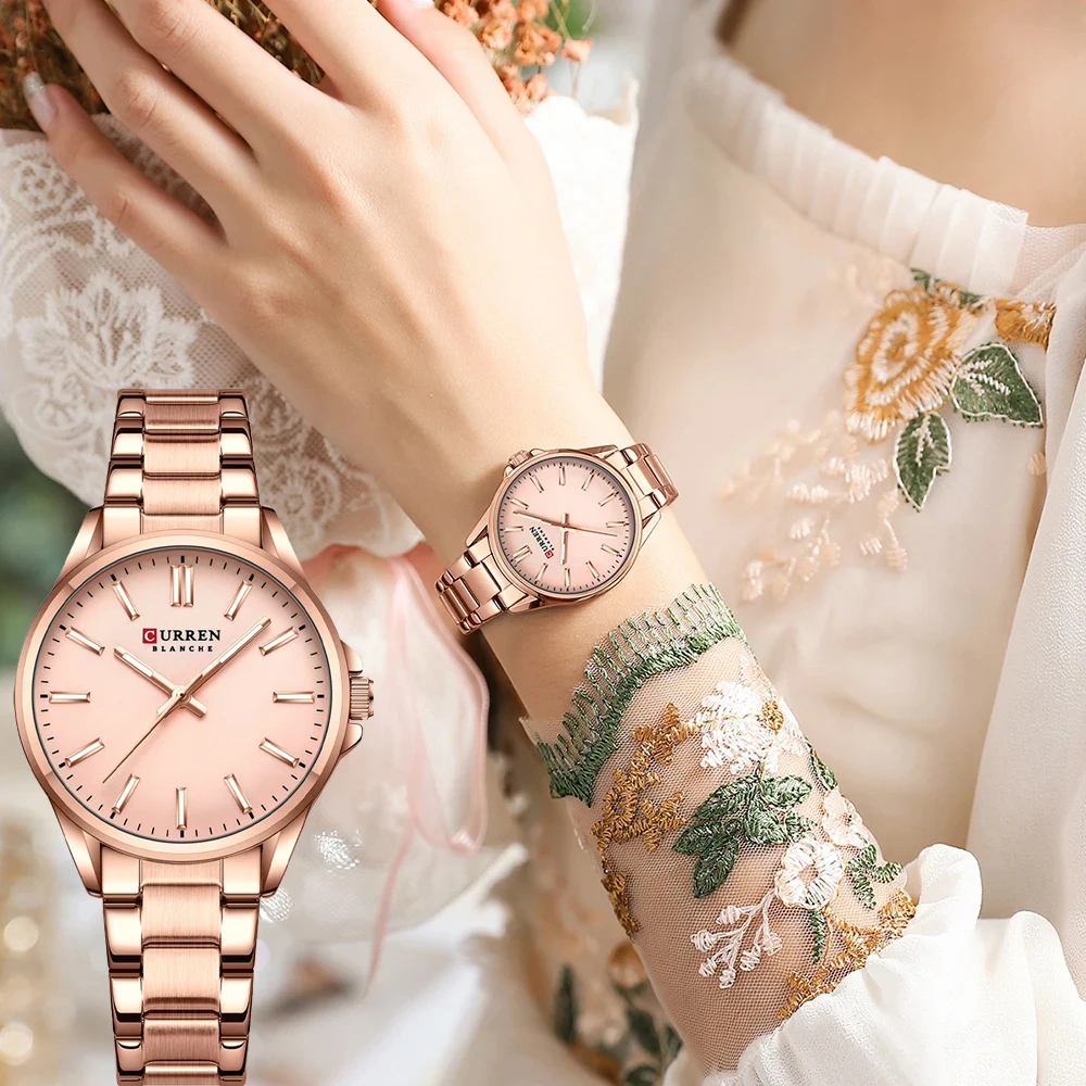 

Women Watch Classical Elegant Quartz Wristwatch Stainless Steel Band Watch with Luminous Hands Casual Fashion Relogios Feminino