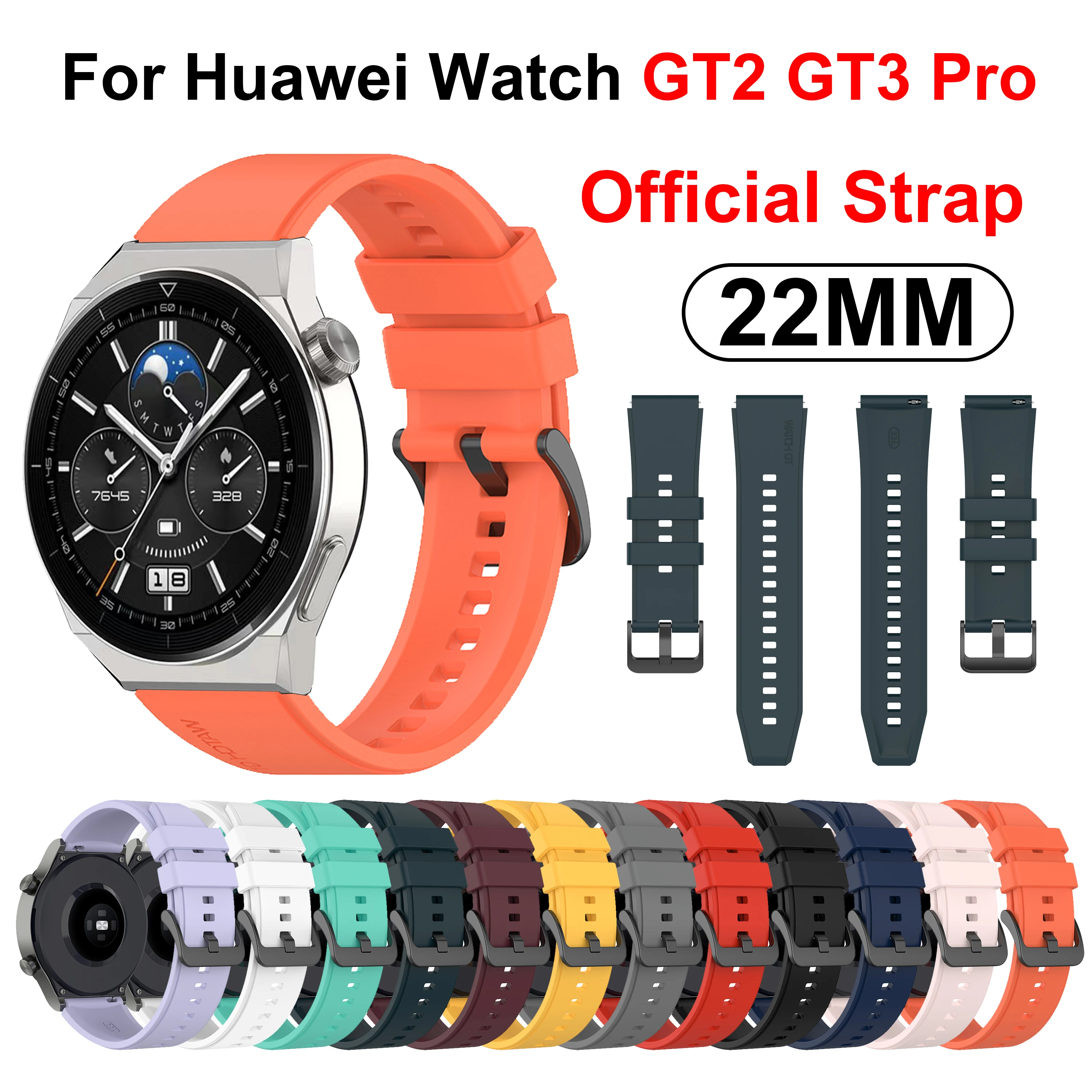 22mm Official Silicone Band For Huawei Watch GT 2 Pro Strap Watchband For  Huawei GT2 GT3 Pro GT4 46MM Wrist Replacement Bracelet - AliExpress