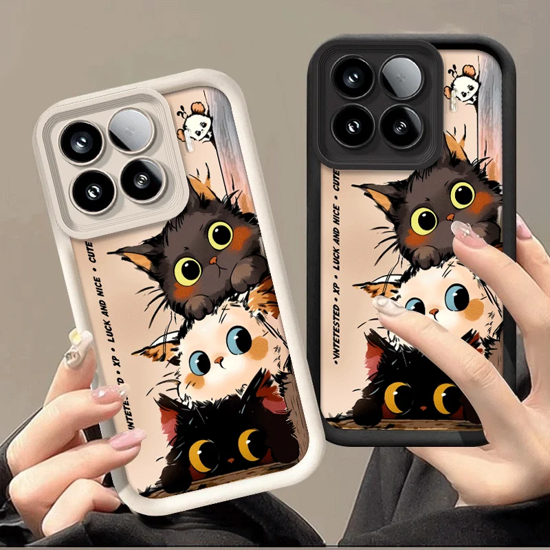 Cute Cat Print Pattern Silicone Protective Cover - Shockproof Flexible Case