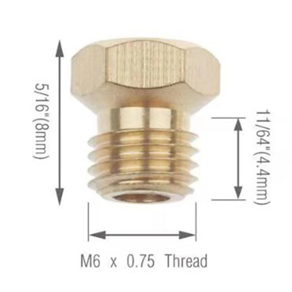 10pcs Brass Burner Nozzle M6*0.75, gas burner nozzle