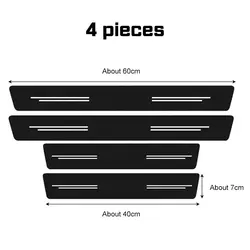 Premium Car Door Sill Sticker - Elegant Threshold Protection Strip - 4pcs (No logo)