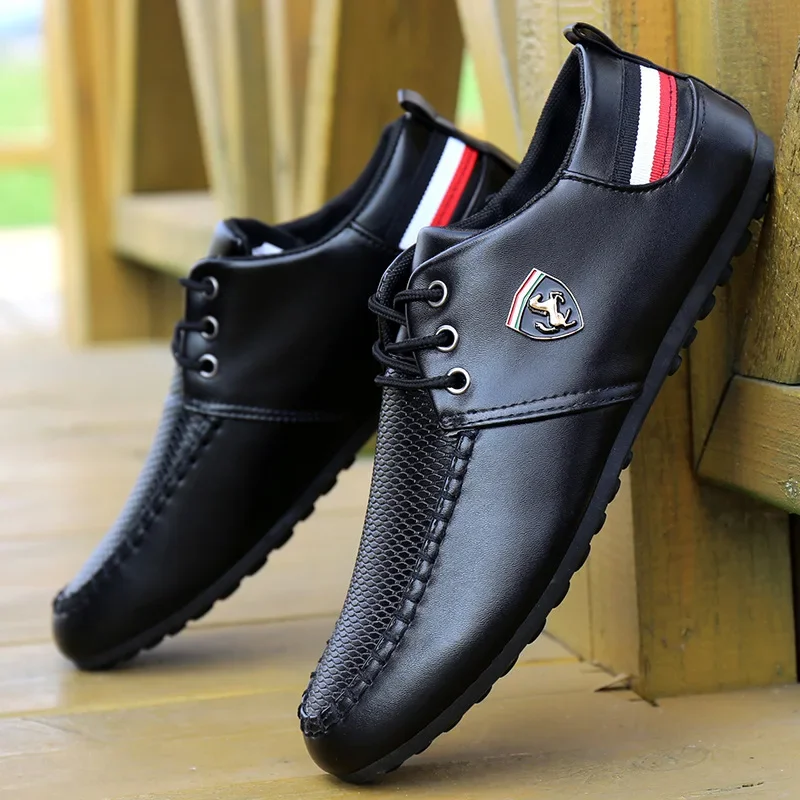2026 Spring and Autumn men's casual small leather shoes trendy and versatile wear-resistant bean shoes small white shoes for men 2