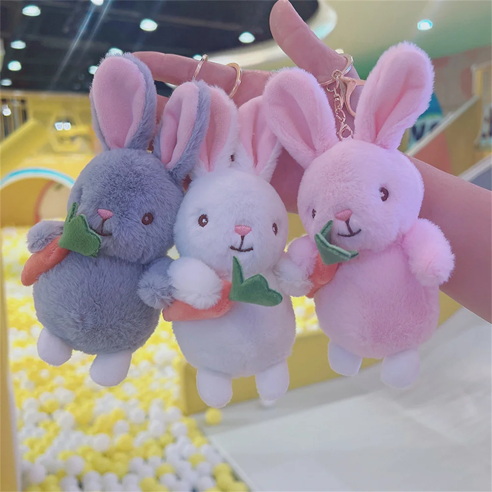 

16cm Cartoon Turnip Bunny Plush Toy Soft Cute Rabbit Doll Creative Keychain Pendant Bag Charm Kids Gifts Easter 2024 New Year