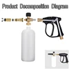 High Pressure Car Wash Gun All Copper 5 Color Nozzles Adjustable Foam Washer for Car Home Cleaning 3