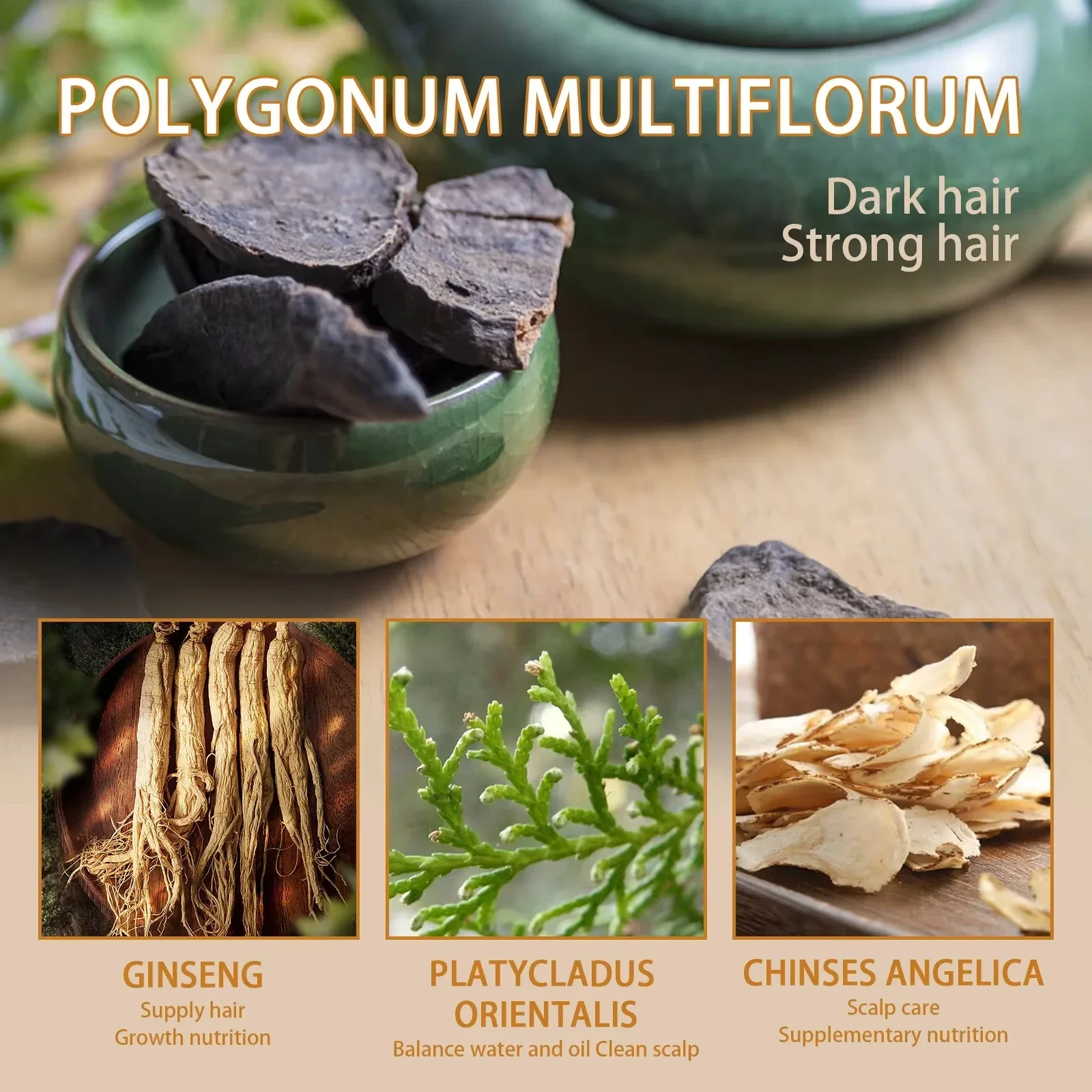 Natural Anti Gray Hair Serum Repair White & Darkening Hair Nourishing Care Remedy hair treatment