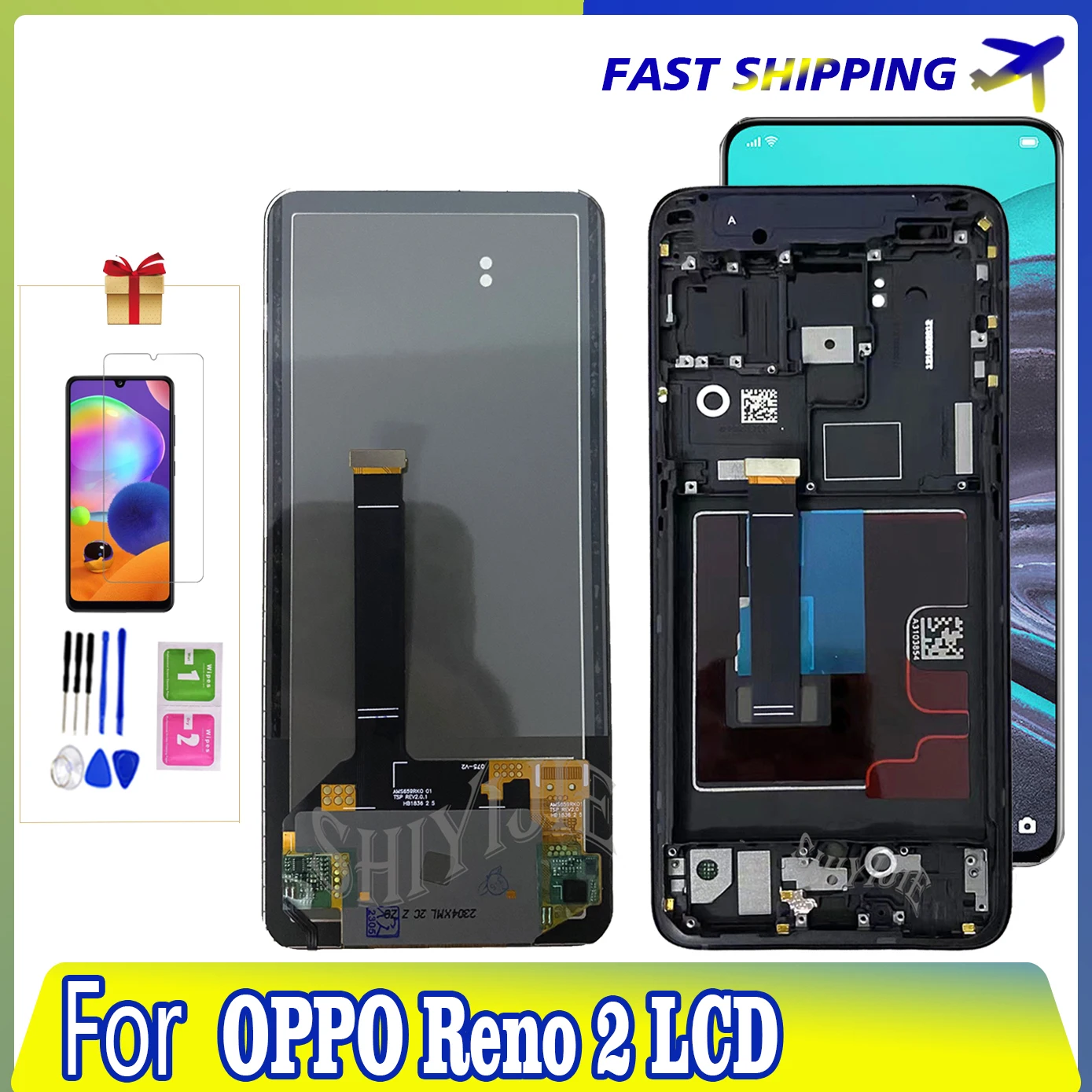 

ЖК-дисплей 6,5 дюйма для Oppo Reno2 PCKM70 PCKT00, сенсорный экран для Reno 2 PCKM00 cph1904, дигитайзер в сборе, запасные части