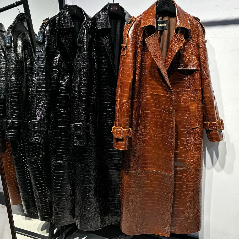 Manteau Trench Long En Cuir D'agneau Bordeaux Pour Femme - Marque Leatherthirst - Neuf Avec étiquettes