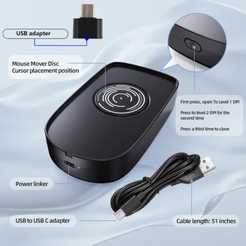 Undetectable Mouse Jiggler 5V 1A Simulate Mouse Mover Wired Wireless Mouse Compatible for Computer Awakening for Keeps PC Active 5