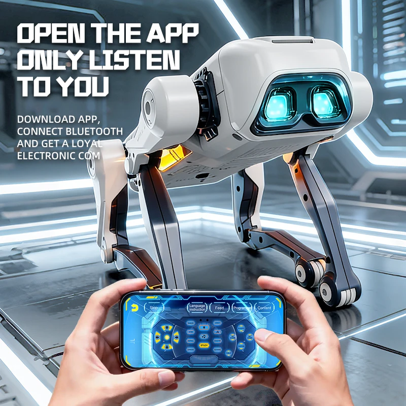 Chien robot RC intelligent bionique - Jouet télécommandé programmable