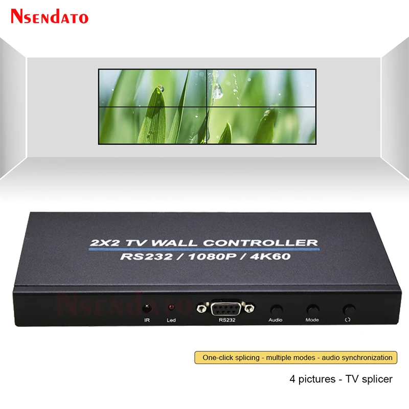 4K 60Hz 2X2 Video Wall Controller 3X1 1X3 1X4 Hdmi-Compatibile Video Wall Multiprocessore Processore Di Cucitura Splicer Rs232 Spdif