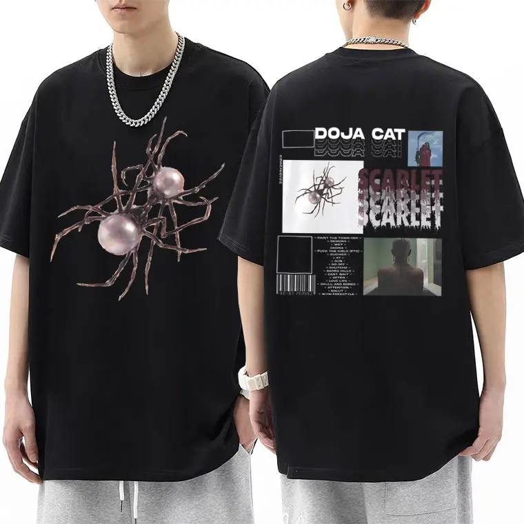 

Rapper Doja Cat Scarlet Music Album Graphic Tshirt Male Fashion Oversized T-shirt Men Women Hip Hop Style T Shirts Unisex Tees