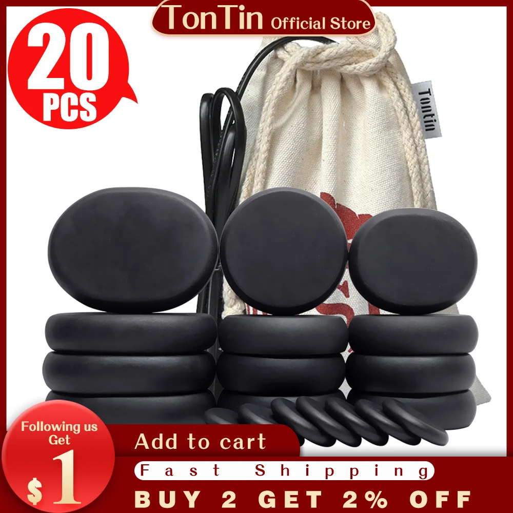 Tontin Hot Stone Massage Set Riscaldatore Stress Spa Solan Tool Lava Basalto Ronde Massage Tool Stenen Ce Rosh