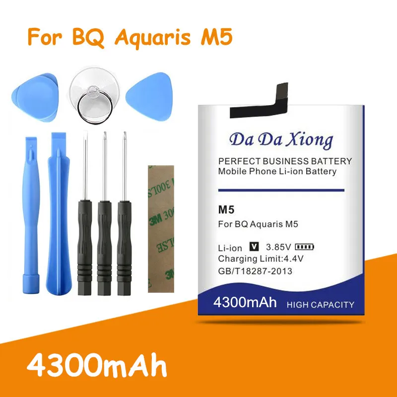 

Genuine Security 4300mAh M5 Battery For BQ Aquaris 3120 Batterie Bateria Accumulator Fast Delivery