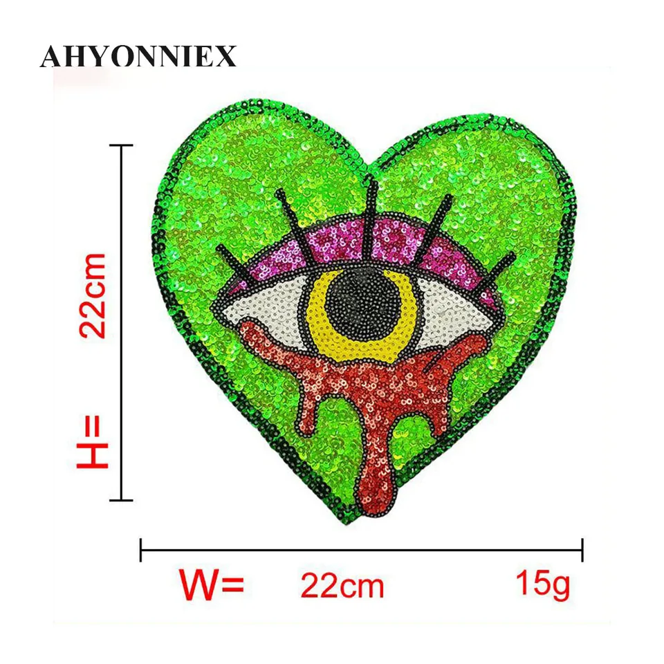 10pcs Heart Sequins Patches - Red Cotton Appliques For DIY Crafts & Clothing Repair