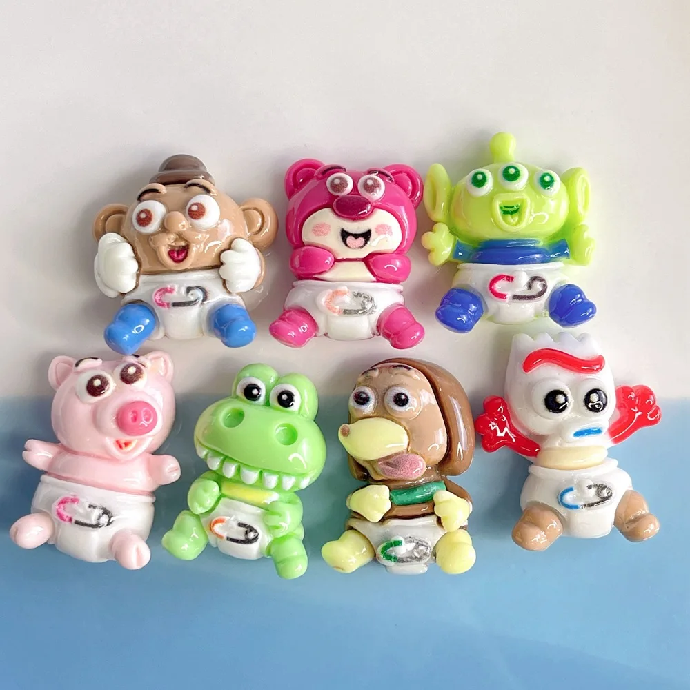 

100pcs New Cute Cartoon Resin Toy Story Flatback Scrapbook Diy Jewelry Party Hairpin Phone Case Decor Accessories