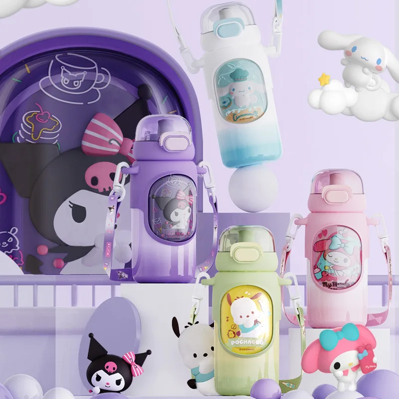 

Kawaii Sanrio Kuromi Pochacco My Melody Cartoon Straw Cup Cute Portable Water Cup Stainless Steel Thermos Cup Kids Students Gift