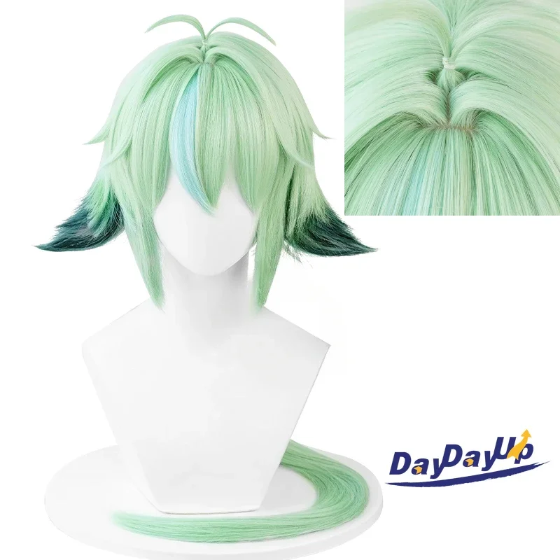 

Genshin Impact Sucrose Cosplay Wig Long Green Heat Resistant Wigs for Halloween Costume Party Role Play Wigs + Wig Cap