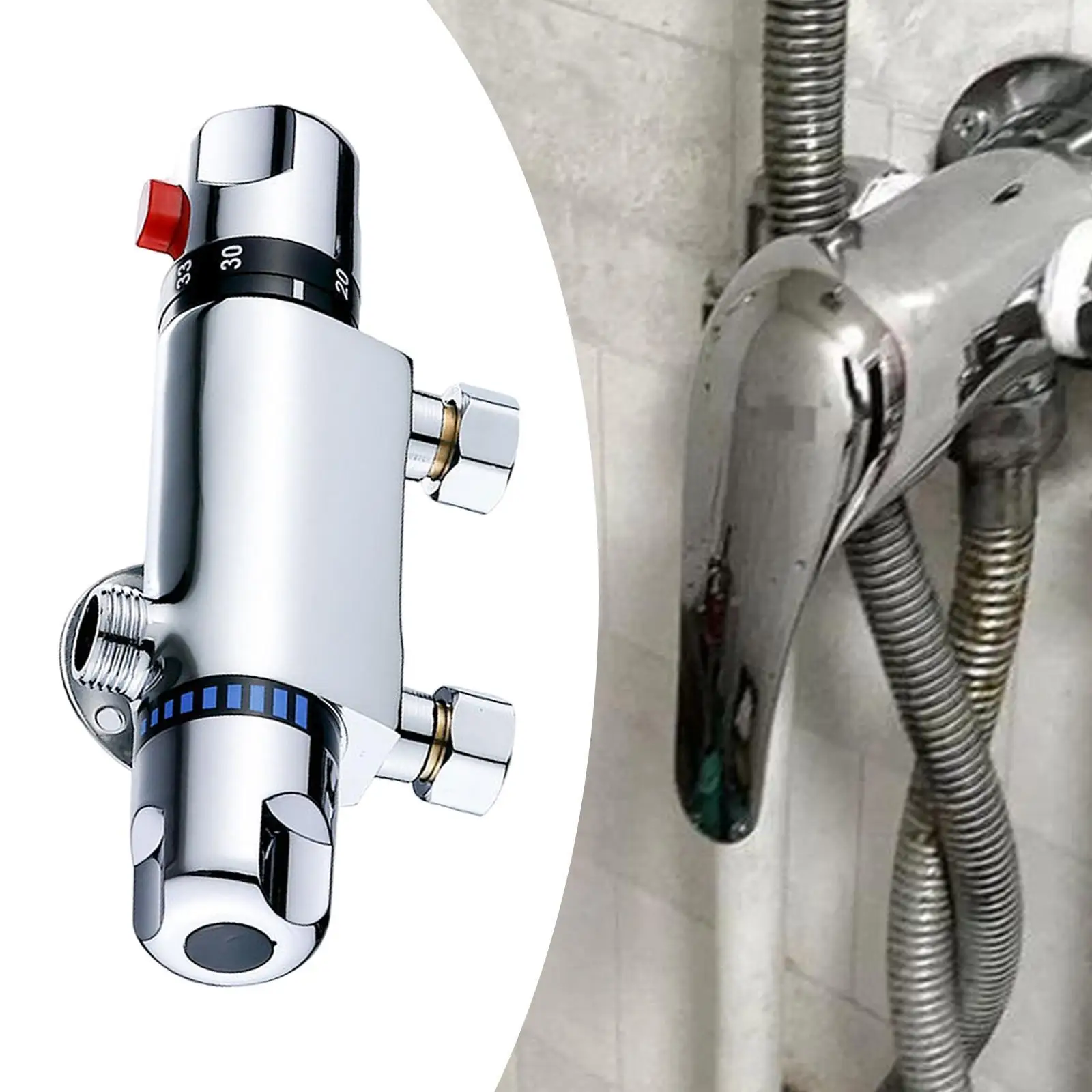 วาล์วก๊อกอาบน้ำควบคุมอุณหภูมิใช้งานง่ายฮาร์ดแวร์โลหะผสมประสิทธิภาพสูงเปลี่ยนอุปกรณ์เสริมสำหรับห้องน้ำบ้านมืออาชีพ 1