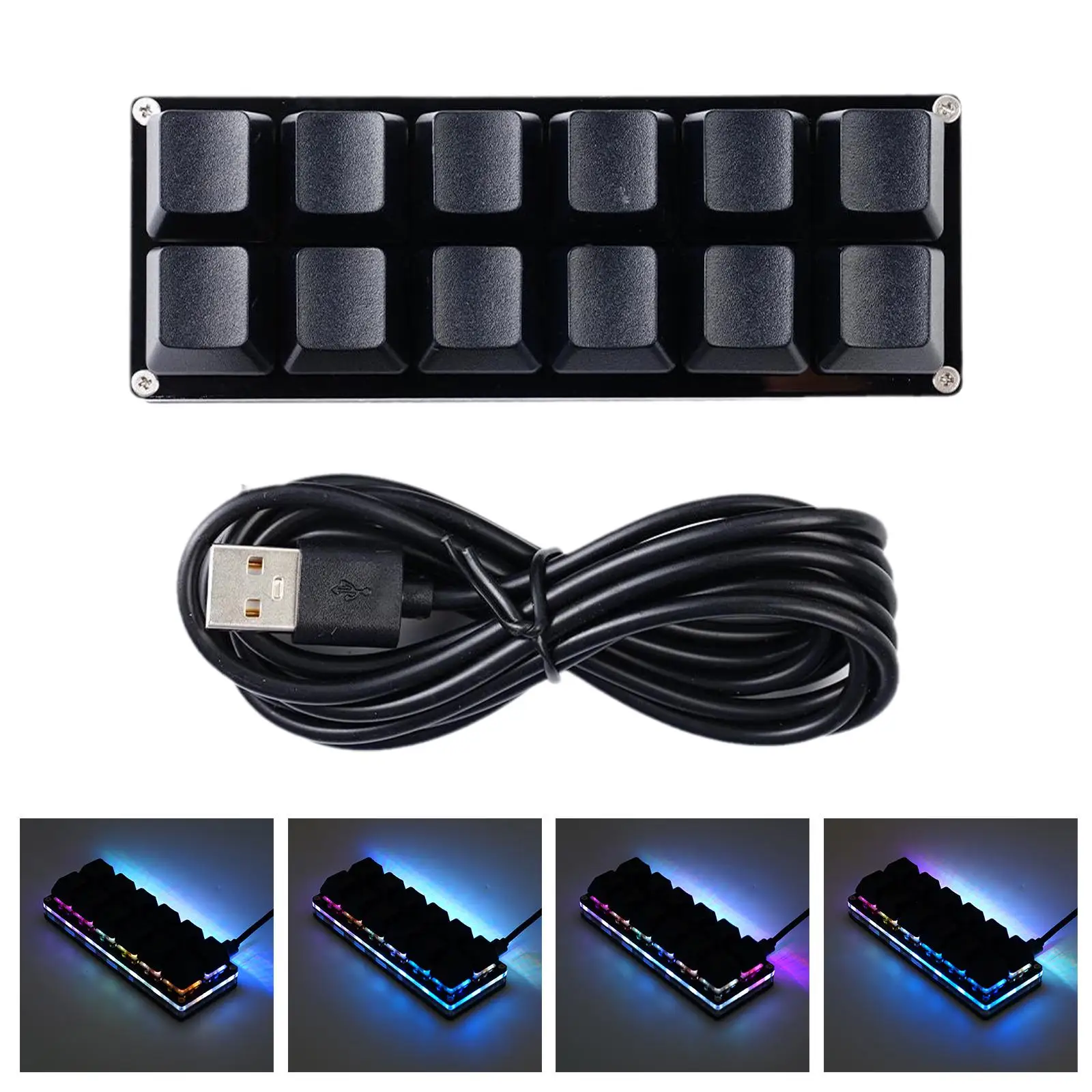 Mini Teclado Usb Personalizado Faça Você Mesmo Teclado Macro Programável Rgb Teclado Gamer Desenho Teclado Mecânico Chaves Chaves Chaves 12 Chaves