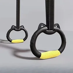 Durable Adjustable Gym Rings for Grip Training, Easy Installation, Supports Up to 300 KG (Black)