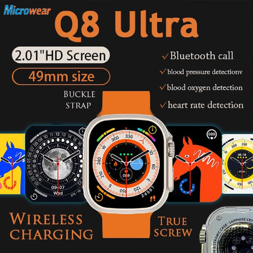 2023 S8 Ultra Max Smartwatch Voor Q8 Ultra Fitness Nfc Originele 11