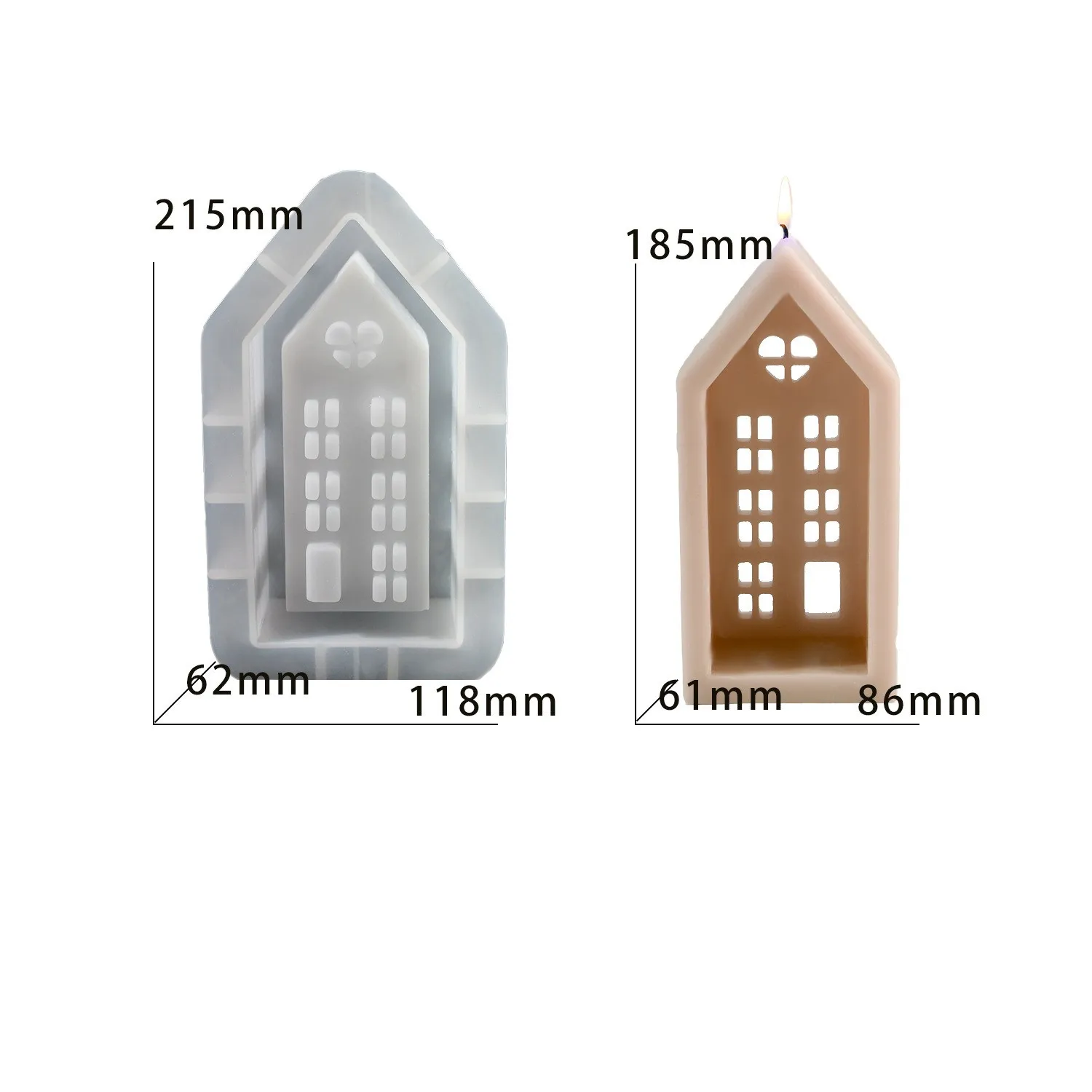 شمعة منزل سيليكون قالب الجص اليدوية DIY بالتنقيط ا...