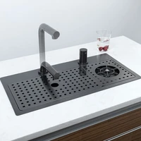 Nanometer Black Stainless Steel Sink for Cup Wash with Single Tank under the Bar Counter Kitchen Island 1