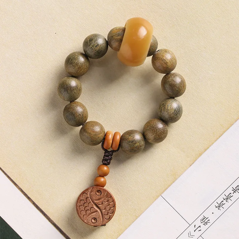 Natural Green Sandalwood Buddha Beads Bodhi Seed Hand Toy Handheld Hand Toy Hand Pieces Fingertip Crafts