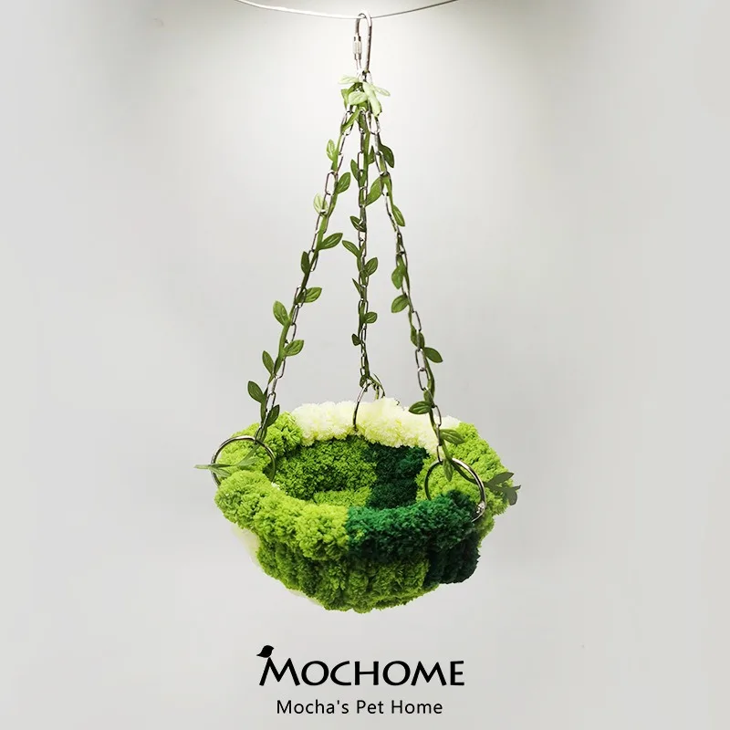 bird house bird cage bird nest Parrot Bird Hanging Bed Phoenix Tiger Skin Peony Special Rest and Play Bird Nest Metal Plush Hanging Bed