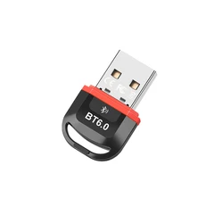 Universal USB Bluetooth 6.0 Adapter for Wireless Connectivity (BT 6.0 Red)