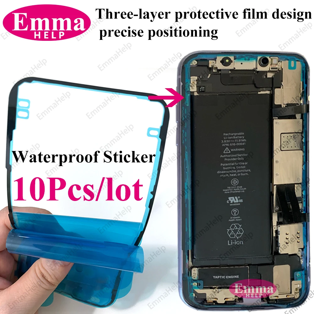 Waterproof Sticker for iPhone 11 12 14 Plus 13Pro XS Max XR 3M Seal Adhesive LCD Screen Frame Tape Glue Repair Parts 10pcs waterproof stickers display adhesive sticker screen frame glue double side adhesive tape phone adhesive tape phone adhesive stickers waterproof seal stickers lcd screen repair tools