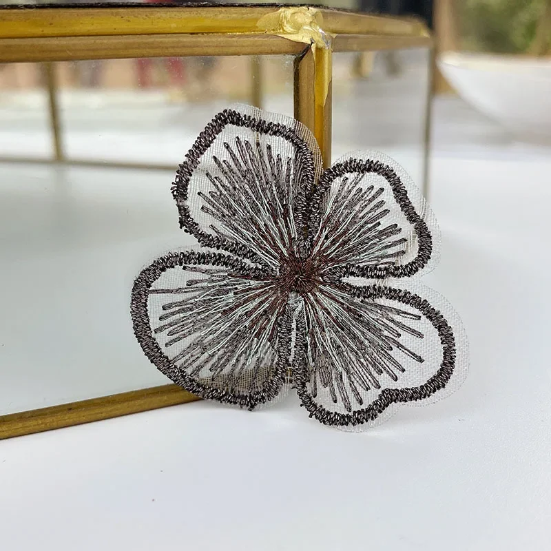 Gold Thread Embroidery Flower Appliques for Diy Wedding Dress Hat Clothes Outfit Coat Headwear Decor Corsage Floral Shoes sewing fabric paste