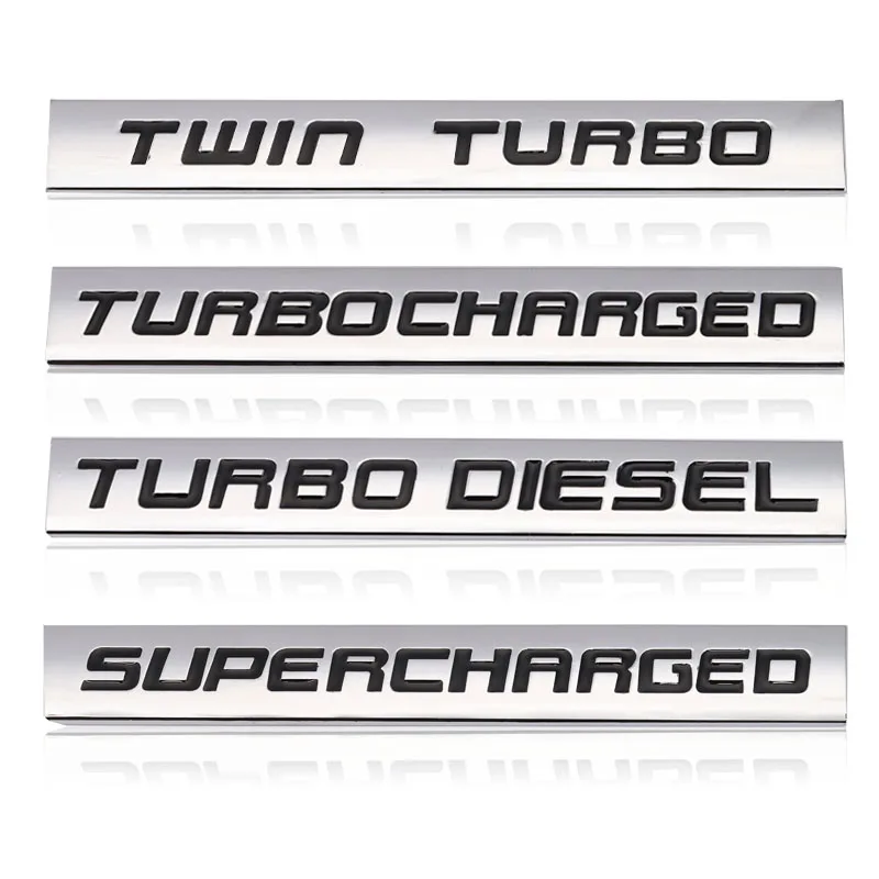 Car Sticker Twin Turbo Diesel Supercharged Turbocharged Logo Metal Emblem Badge Decal for BMW Audi Honda Toyota Jeep Ford Nissan |