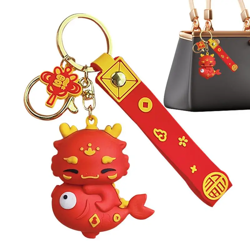 

Dragon Keychain Chinese 2024 Year Of Dragon Keychains Cute Feng Shui Keyring Zodiac Gift Creative New Year Gift Animal Pendant