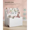 Kids Bookshelf and Toy Organizer, Toy Storage Chest and Bookcase with 3 Shelves, Storage Box with Wheels, Multipurpose 4