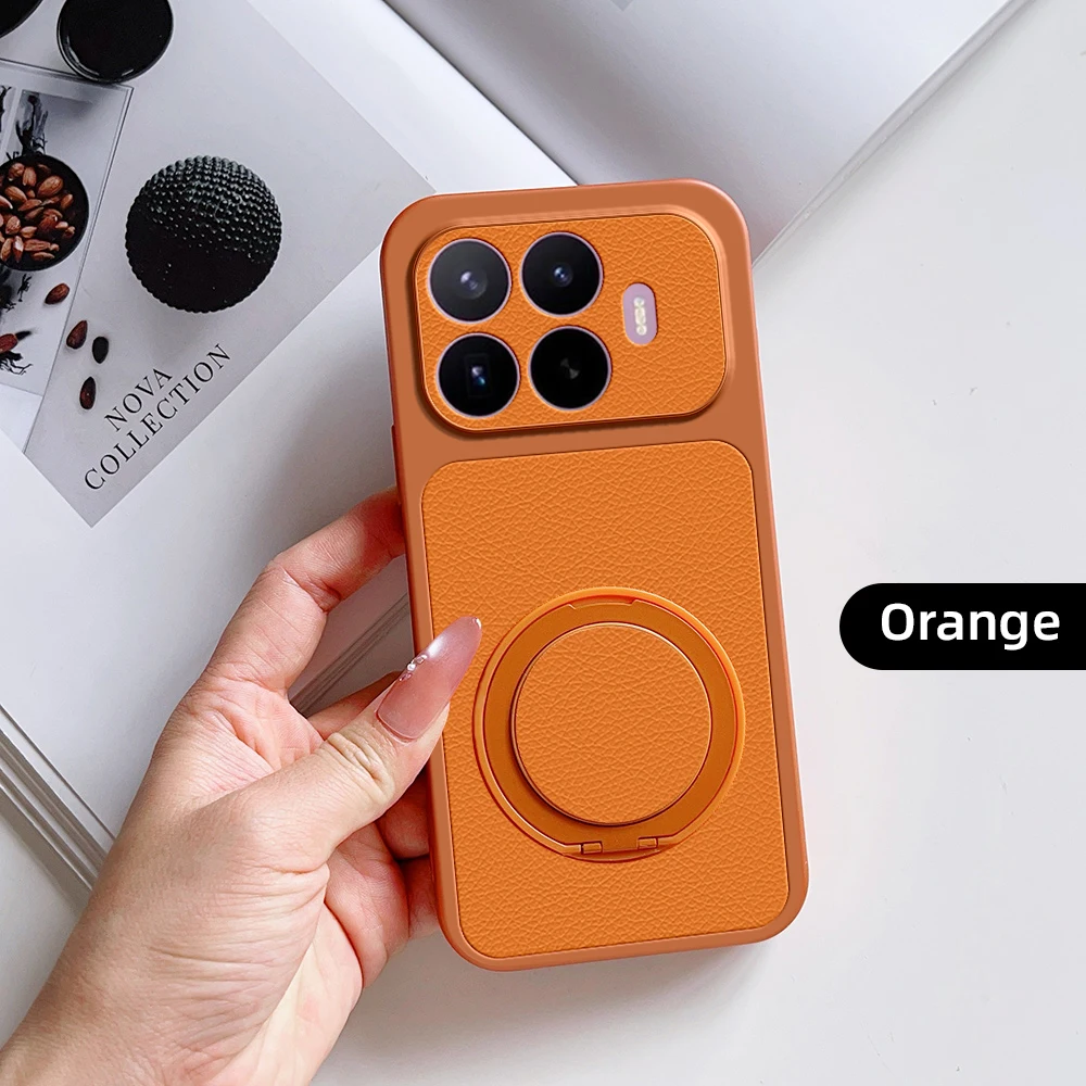 Luxury Leather Matte Magnetic Holder Stand Phone Case