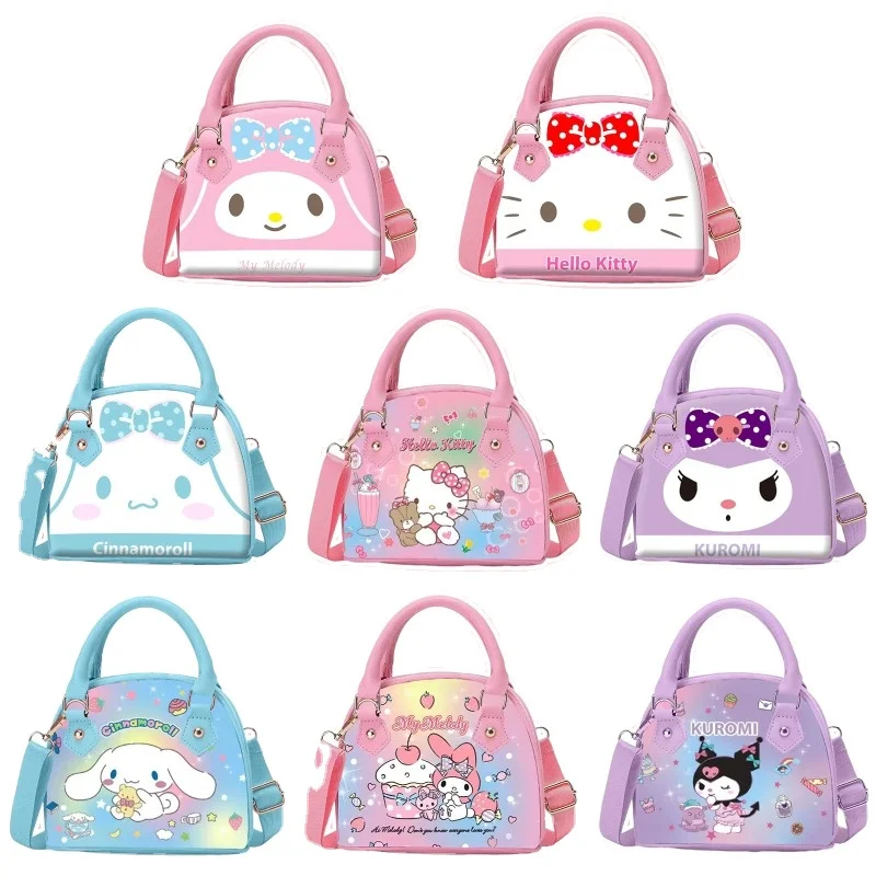 

Anime Sanrioed Cartoon Handbags Hellokitty Cute Shoulder Bags Mymelody Kuromi Messenger Bags Waterproof Kawaii Pu Tote Gift