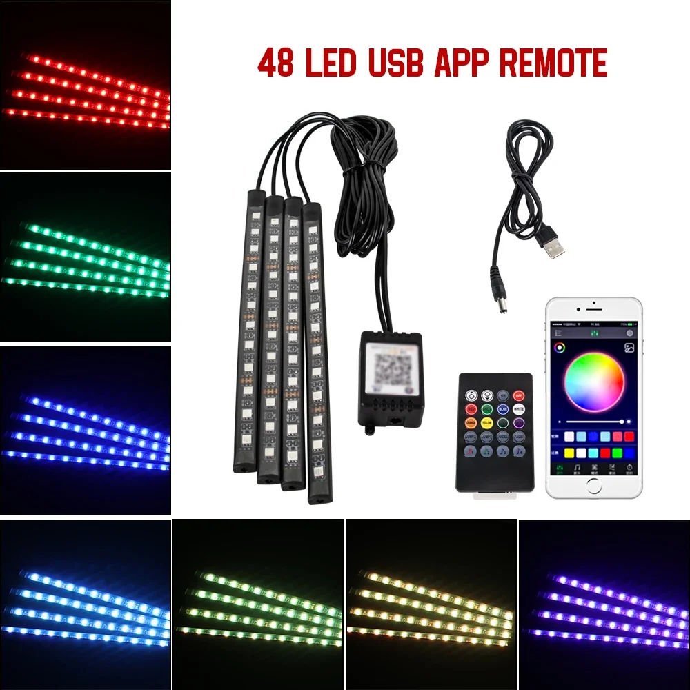ตัวเลือกสินค้า โคมไฟ LED ตกแต่งรถยนต์ ปรับแสงได้ 5 ระดับ มีรีโมทคอนโทรล