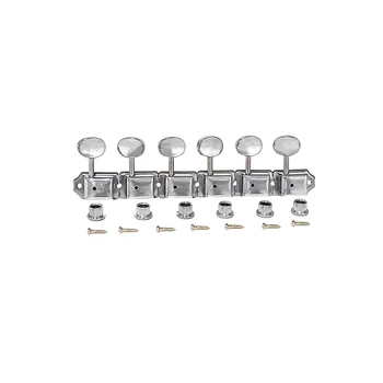 Set di 6 Meccaniche per Chitarra Vintage in Linea, Piroli di Accordatura Cromati per Chitarra Elettrica