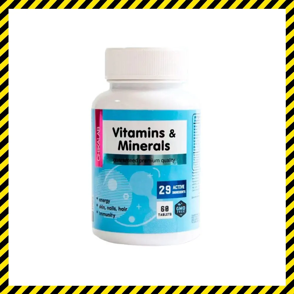 Мультивитамины chikalab Vitamins &amp Minerals 60 tablets for health natural food vitamin complex dietary supplements and Fat burner