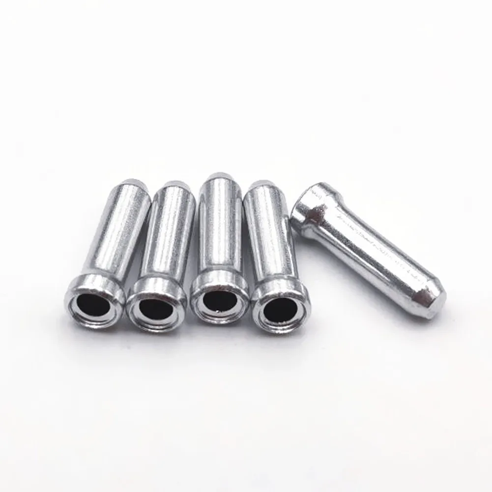 

100PCS Silver Bike Cable Wire End Cap Tips Brake Derailleur Shifter Inner Wire Ferrules 12x2mm Aluminum Alloy Bike Crimps