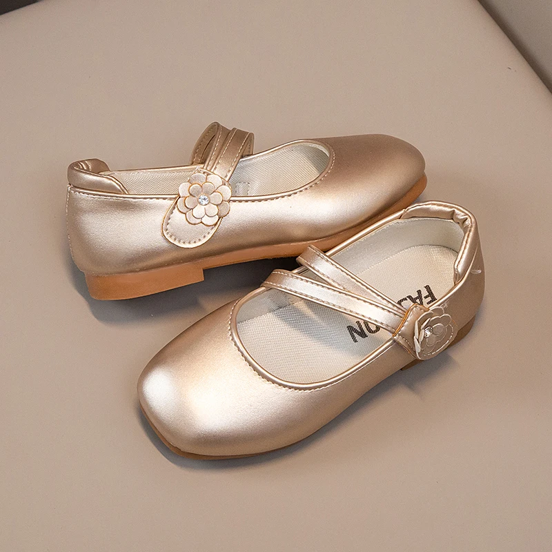 Girls' White Princess Dance Performance Kid's Summer Pink Dance Shoe Baby Single Shoe Student Babay Goden Version Flats