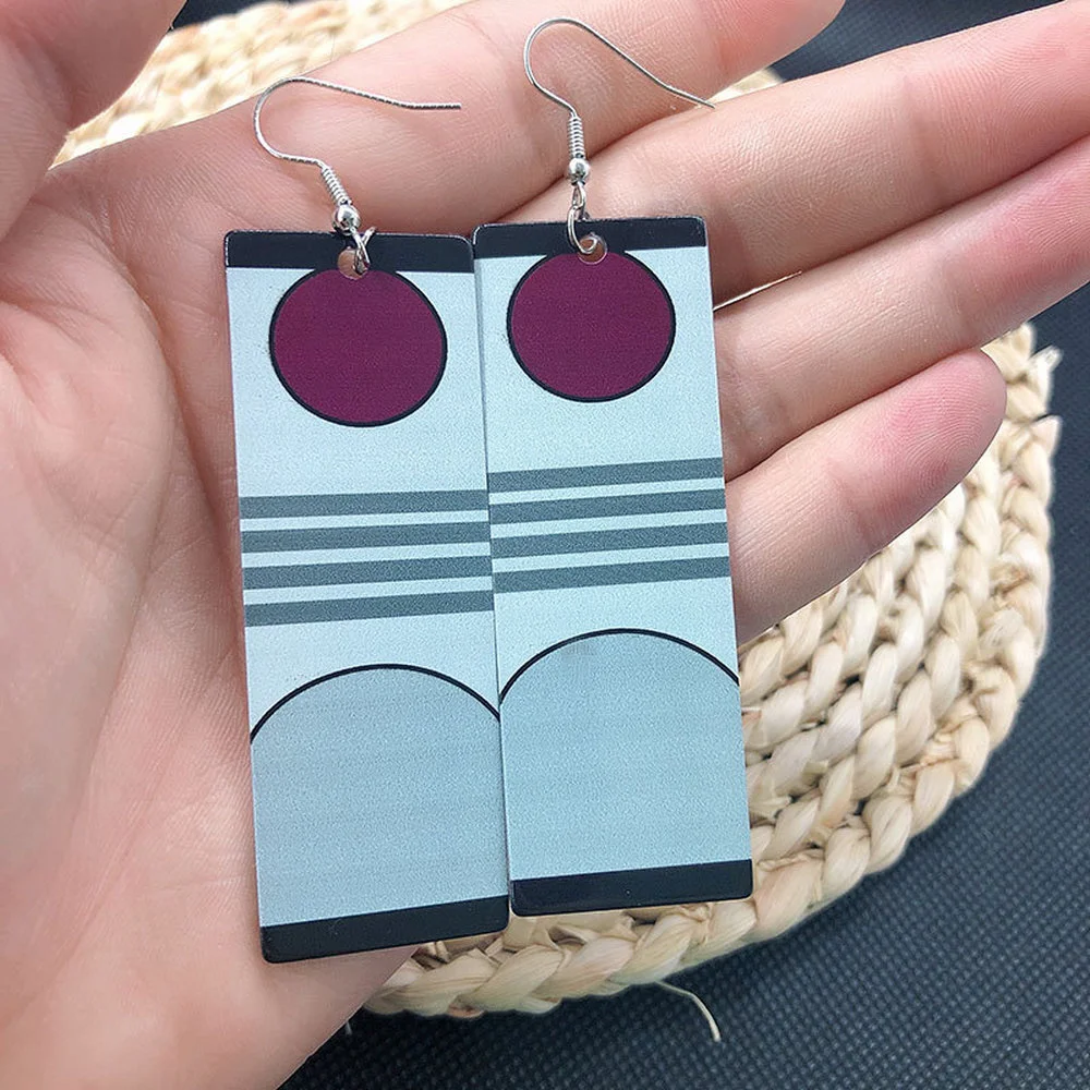 Dangle Earrings Drop Earrings Acrylic Earrings Long Earrings Demon Slayer Acrylic Earrings Gothic Style Kamamon Tanjiro Ear Dangle Jewelry Gift Anime Kimetsu No Yaiba