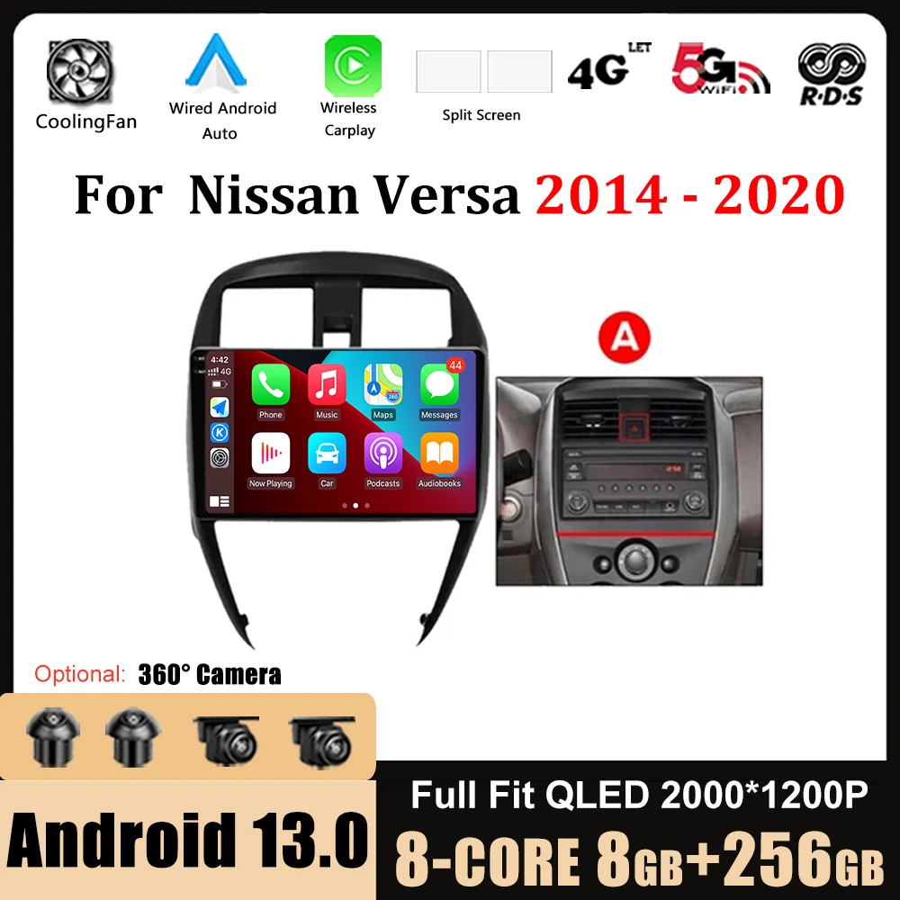 

Автомагнитола для Nissan Versa 10,1-2014, 2020 дюйма, DSP, Android 13, GPS