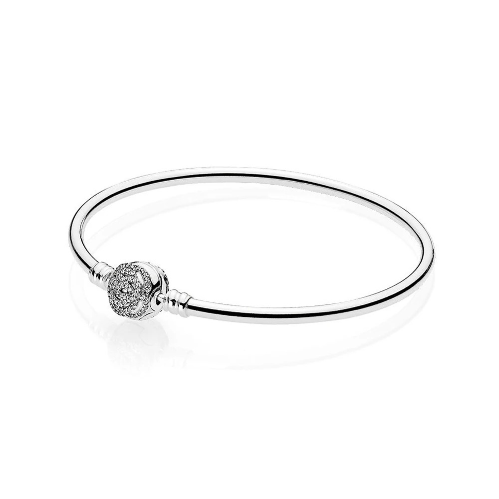 

Authentic 925 Sterling Silver Moments Disn Beauty the Bea Shimmering Rose Fashion Bangle Fit Women Bead Charm Gift DIY Jewelry