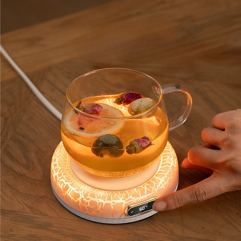 Lava heating constant temperature coaster desktop office rainbow atmosphere lamp milk insulation warm coaster