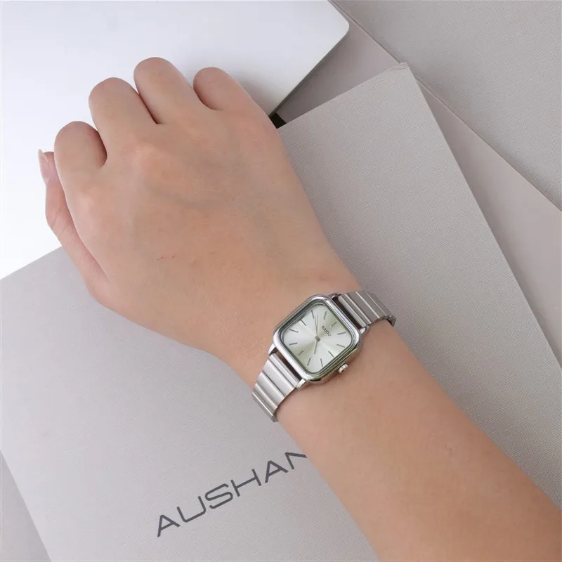 2023 Year Square Ladies Watches for Women Girl Simple Stainless Steel Strap Casual Female Quartz Elegant Minimalist Wristwatches